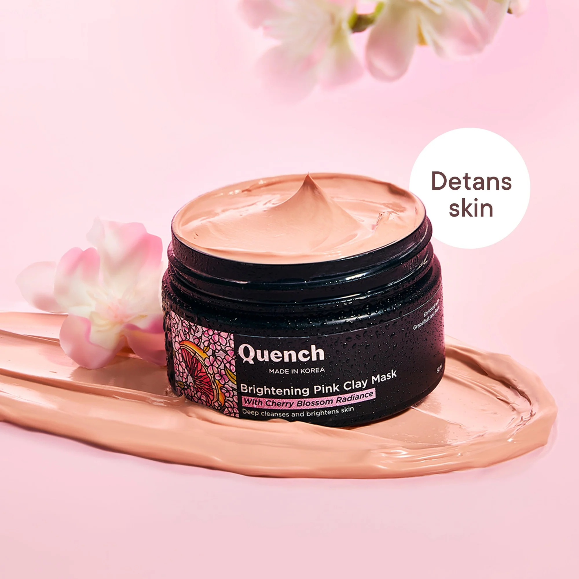 Brightening Pink Clay Mask with Cherry Blossom Radiance | De-tan & Removes Blackheads - 50 ML - Image 10