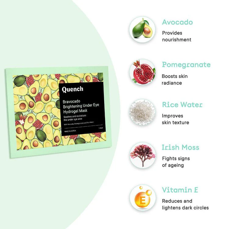 Brightening Under Eye Hydrogel Patch with Avocado Vitamins C & E (Pack of 3) - Image 3