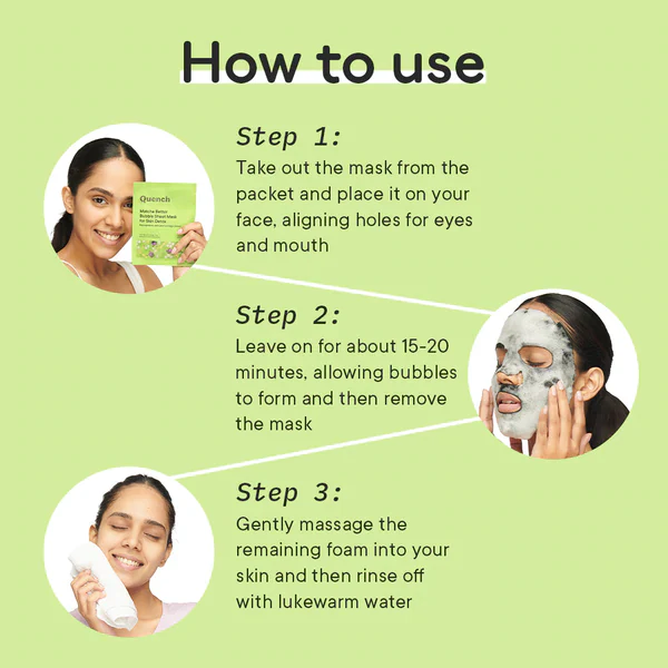 Bubble Sheet Mask with Matcha Green Tea Anti-Oxidants (Pack of 6) - Image 3