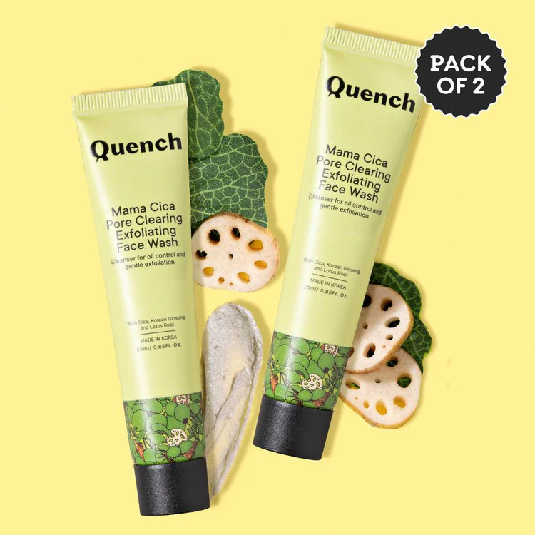 Pore Clearing Exfoliating Face Wash with Cica Herb Repair Mini - Pack of 2