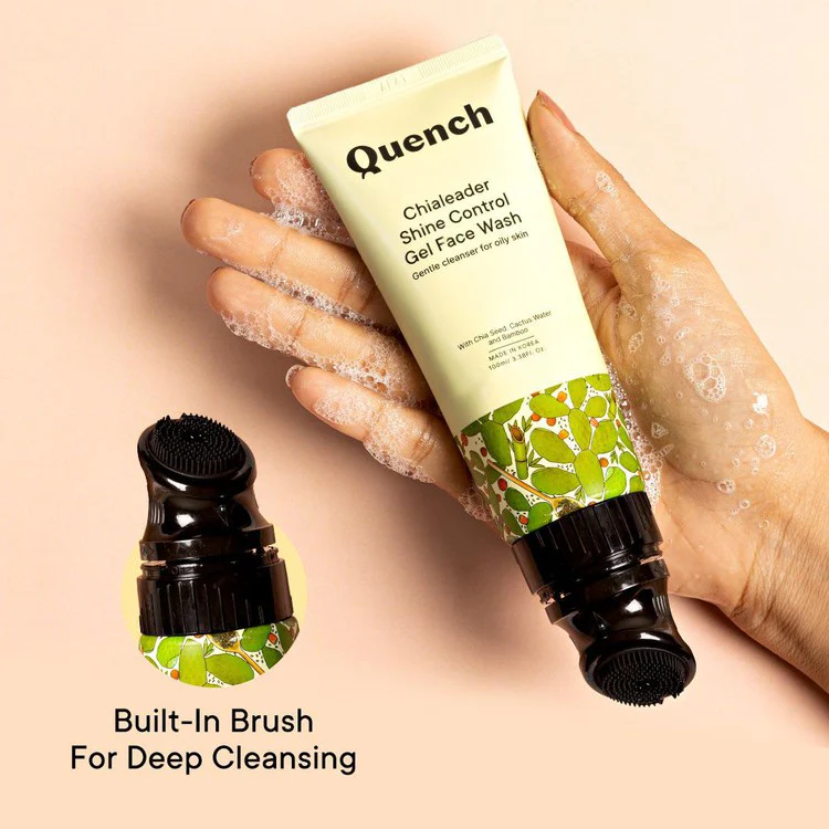 Shine Control Gel Face Wash With Built-in Brush for Deep Cleansing - 100 ML - Image 2