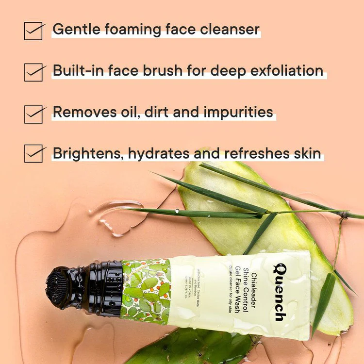 Shine Control Gel Face Wash With Built-in Brush for Deep Cleansing - 100 ML - Image 3